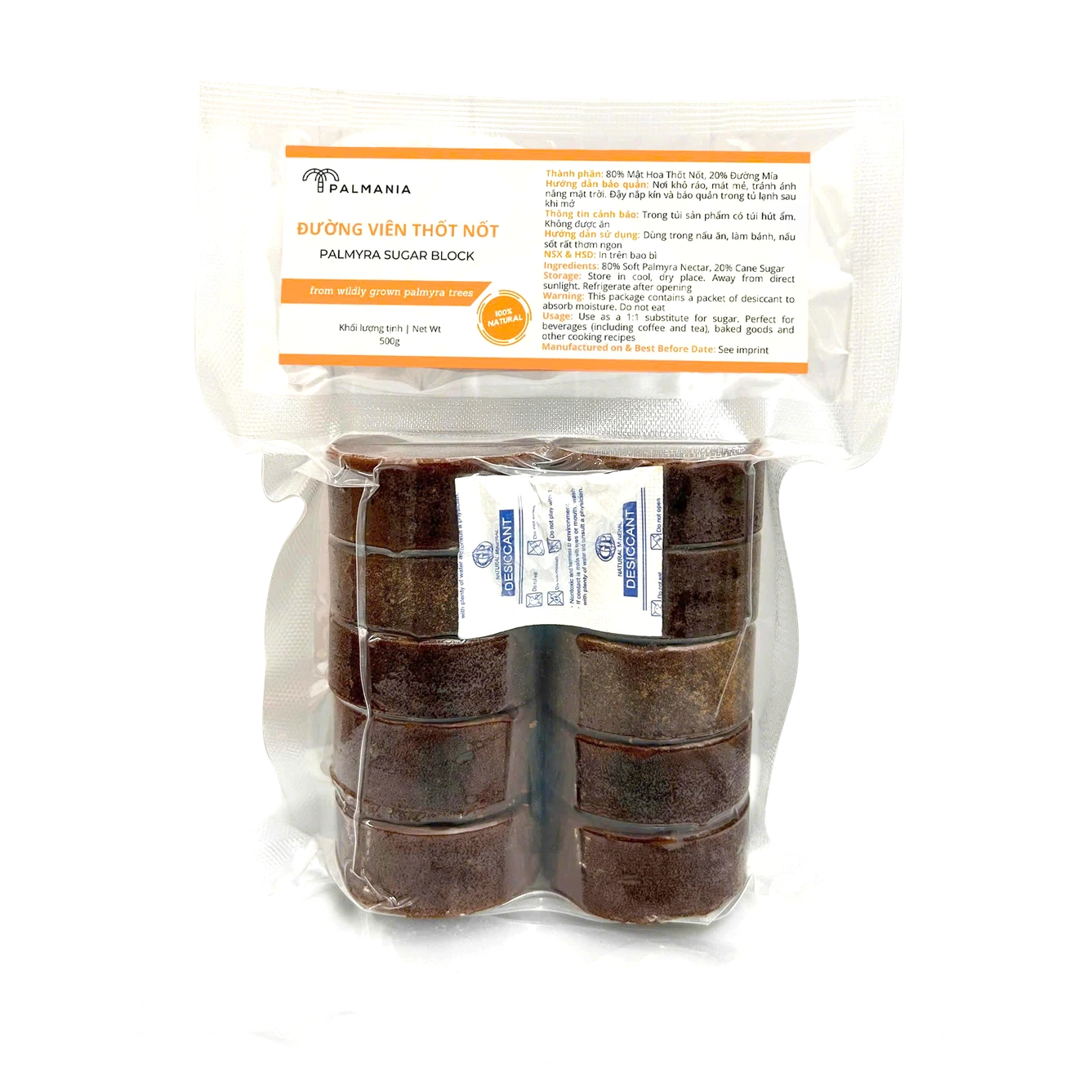 Đường thốt nốt viên tự nhiên 300 g · Túi