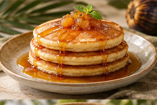 Pancakes with palmyra syrup