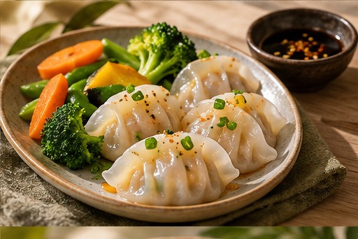 Steamed dumplings & vegetables