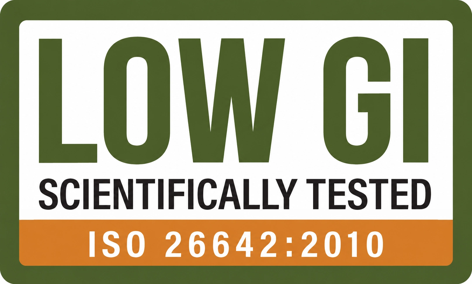 Low GI · Scientifically tested · ISO 26642:2010